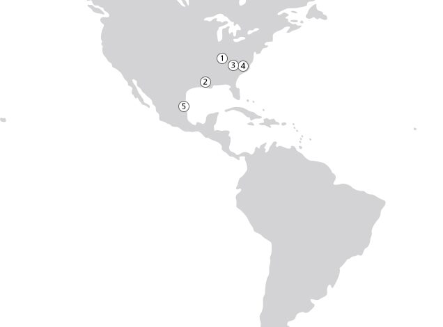 Location Map of Raw Materials Plants (Americas)