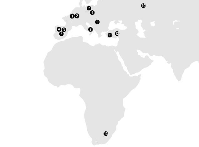 Location Map of Tire Plants (Europe)